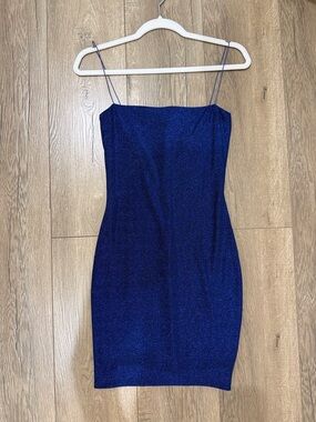 Meshki Midnight Blue Sparkle Mini Dress